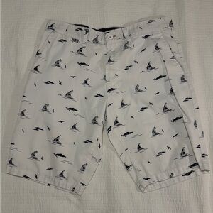 Beverly Hills Polo Club White and Black Board Shorts Nautical Design